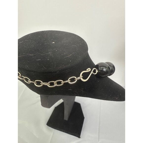 Floral Design Statement Necklace With Multicolor Paper Flowers & Large Beads - Picture 3 of 5